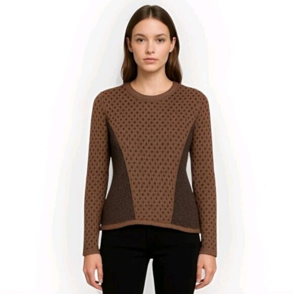 Rag & Bone Womens Metallic Amanda Sweater Chainmail Brown Copper Quiet Luxury XS - Picture 2 of 16